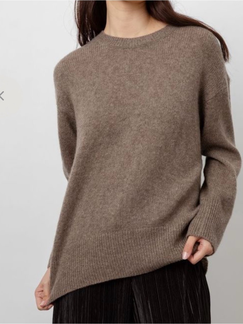 Rails Juno Hazelnut Brown Wool Cashmere Silk Crewneck Sweater Small Minimalist